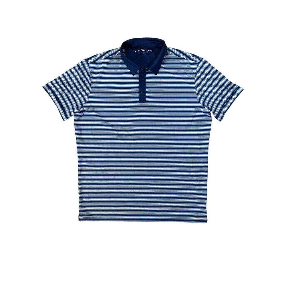 Mizzen Main Shirt Mens 2XL Trim Blue Stripe Performance Polo